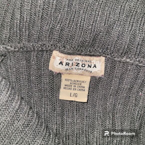 90s Arizona Jean Co Pullover Long Grey Sweater with pockets Large - Picture 7 of 7